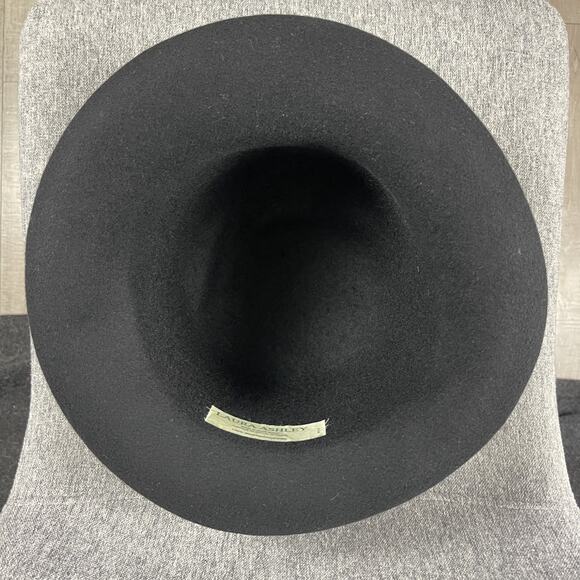 VTG Laura Ashley 100% Wool Hat Womens Black Derby Bowler Made In Great Britain - Picture 7 of 9
